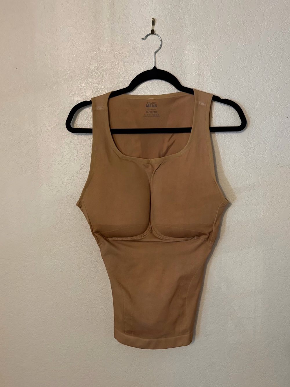 SPANX Men’s Shapewear Compression Tank Top Beige Solid Regular XL with side zips